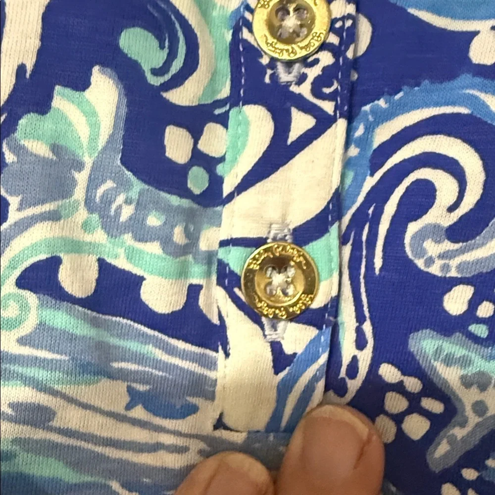 Lilly Pulitzer XL Blue & aqua Animal Print Tunic Top NEW Large 12 14 16 - Picture 3 of 11